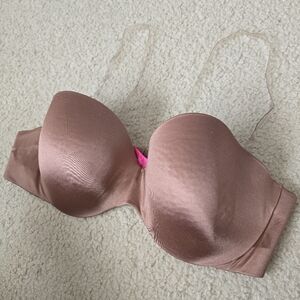 La Senza Strapless Bra 38C Nude Smooth Lightly Lined Convertible Clear Straps